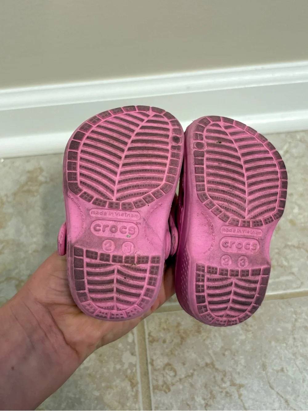CROCS Kids Pink Slip-On Clogs with Heel Strap